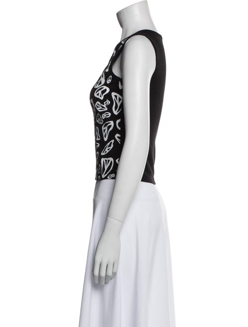 Moschino Jeans Printed Scoop Neck Crop Top