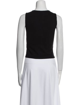 Moschino Jeans Printed Scoop Neck Crop Top