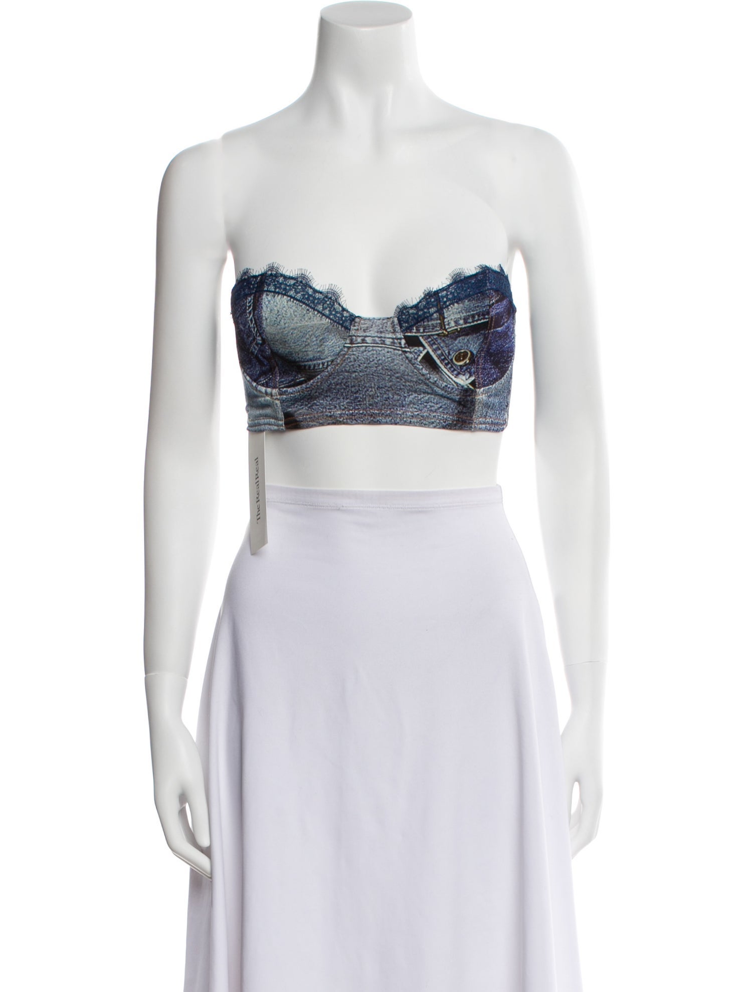 Moschino Jeans Strapless Crop Top