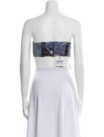 Moschino Jeans Strapless Crop Top
