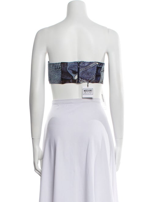 Moschino Jeans Strapless Crop Top