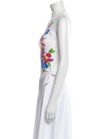 Moschino Jeans Floral Print Scoop Neck Top