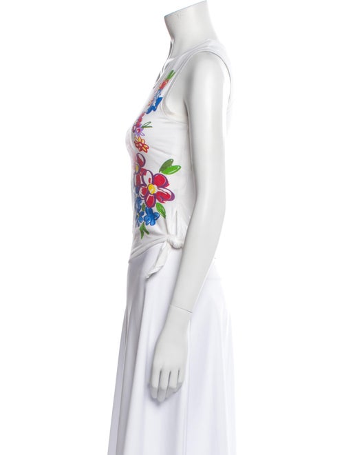 Moschino Jeans Floral Print Scoop Neck Top