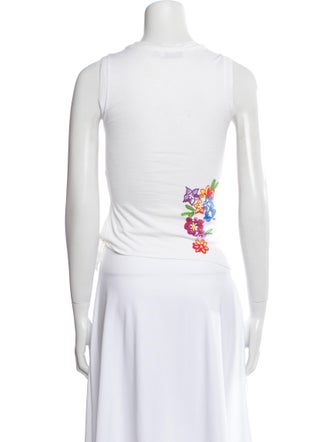 Moschino Jeans Floral Print Scoop Neck Top