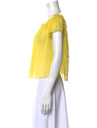 Moschino Jeans Scoop Neck Short Sleeve Blouse