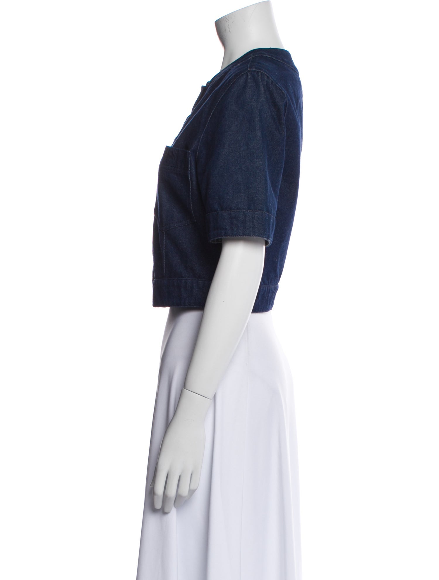 Moschino Jeans Crew Neck Short Sleeve Crop Top