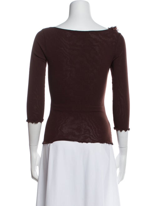 Moschino Jeans Scoop Neck Three-Quarter Sleeve Top