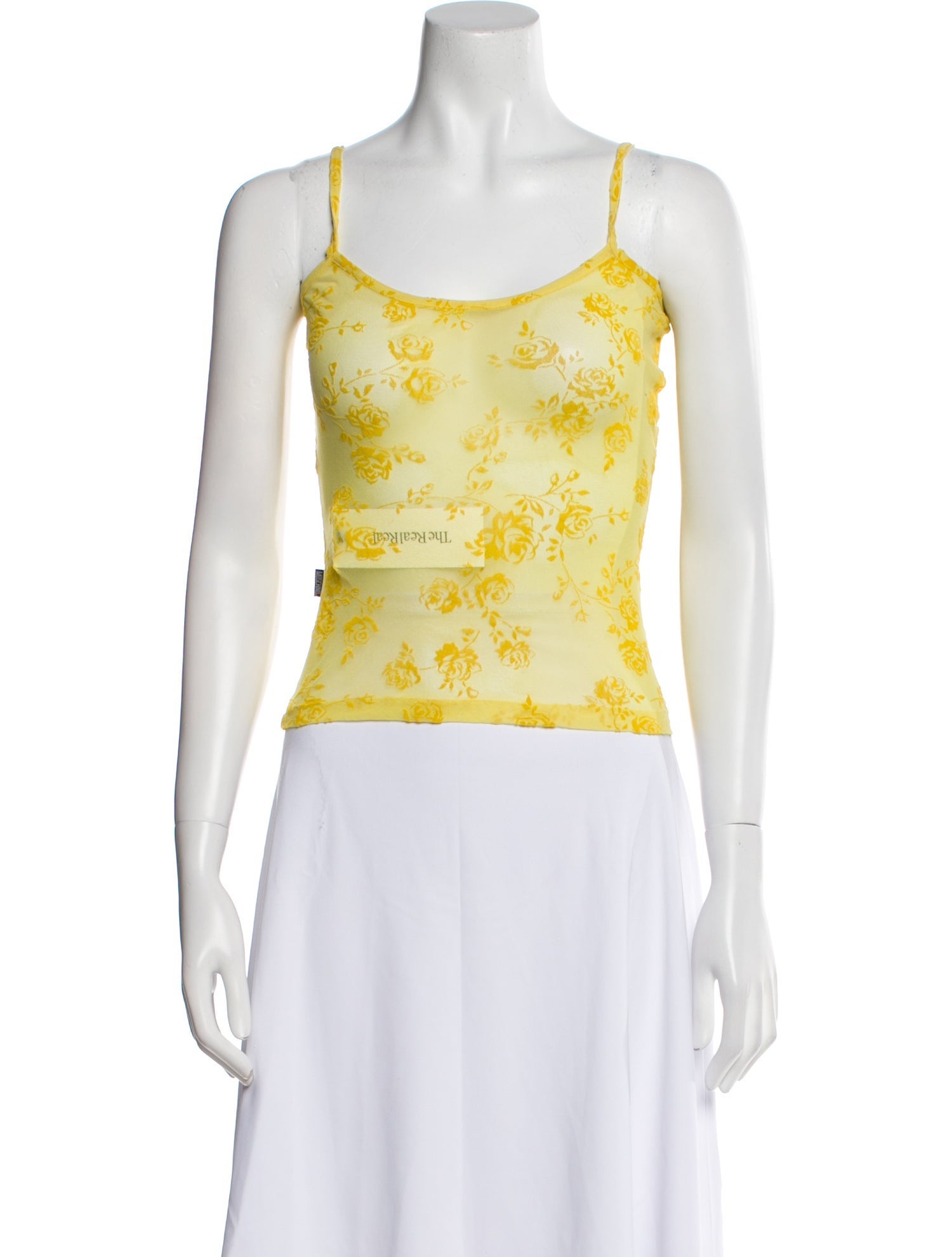 Moschino Jeans Floral Print Scoop Neck Crop Top