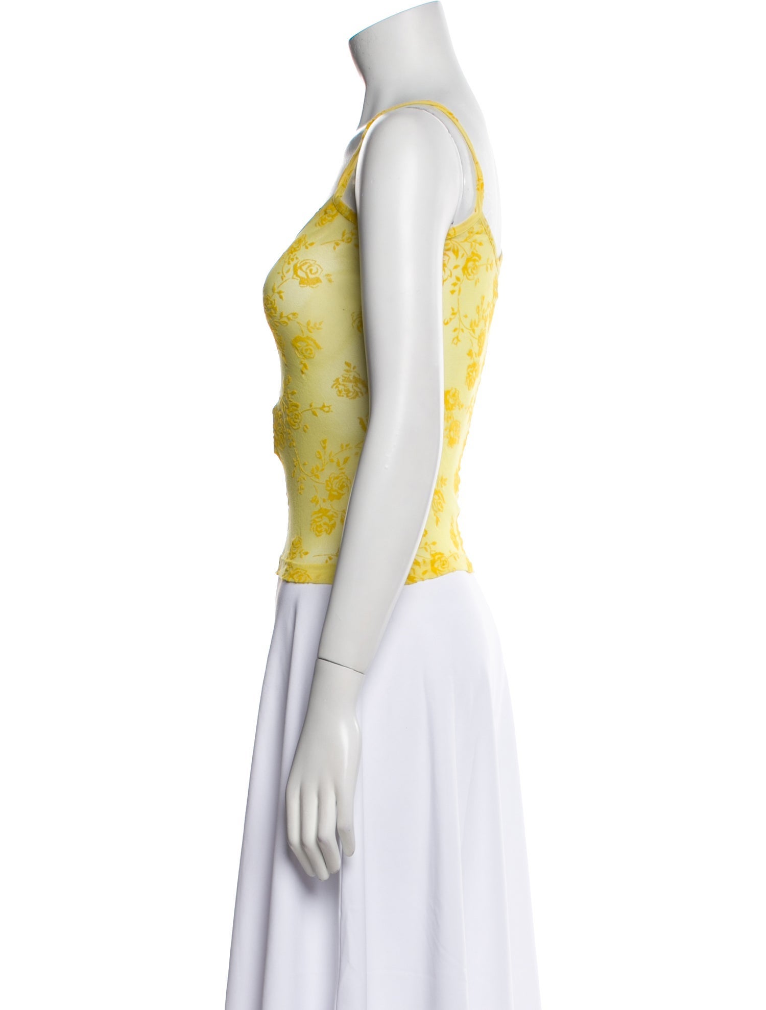 Moschino Jeans Floral Print Scoop Neck Crop Top