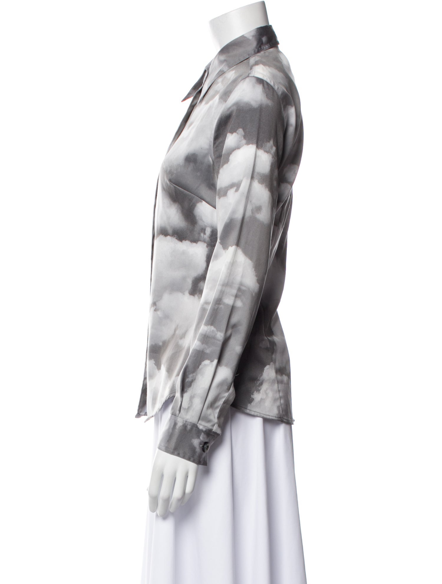 Moschino Jeans Printed Long Sleeve Button-Up Top