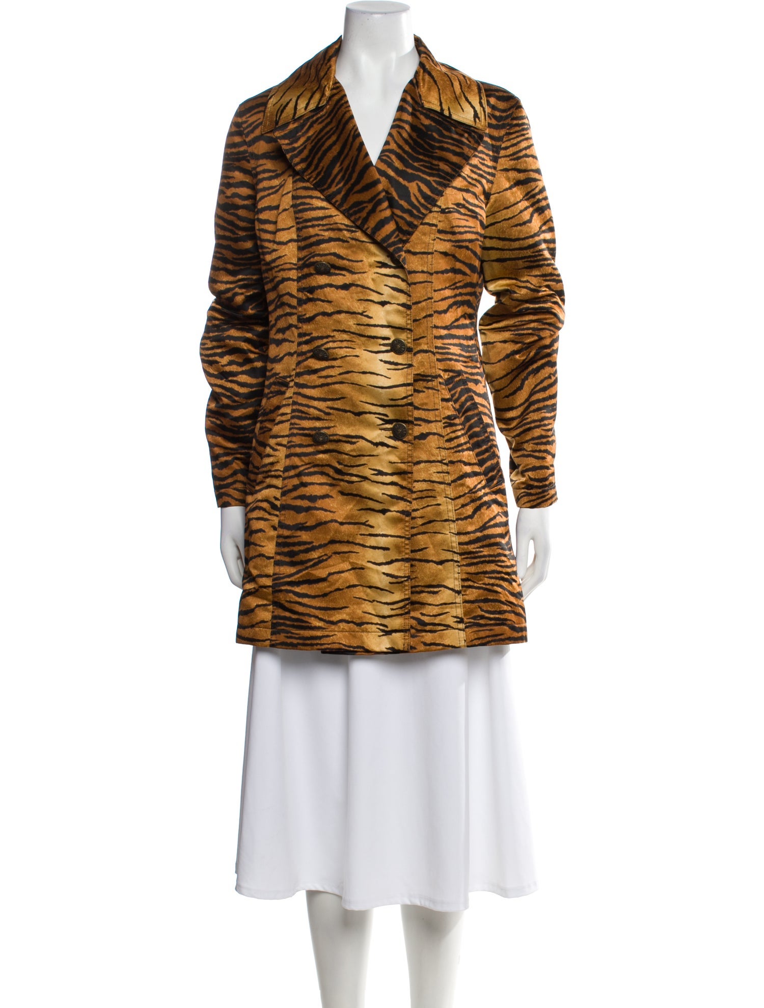 Moschino Jeans Animal Print Faux Fur Coat