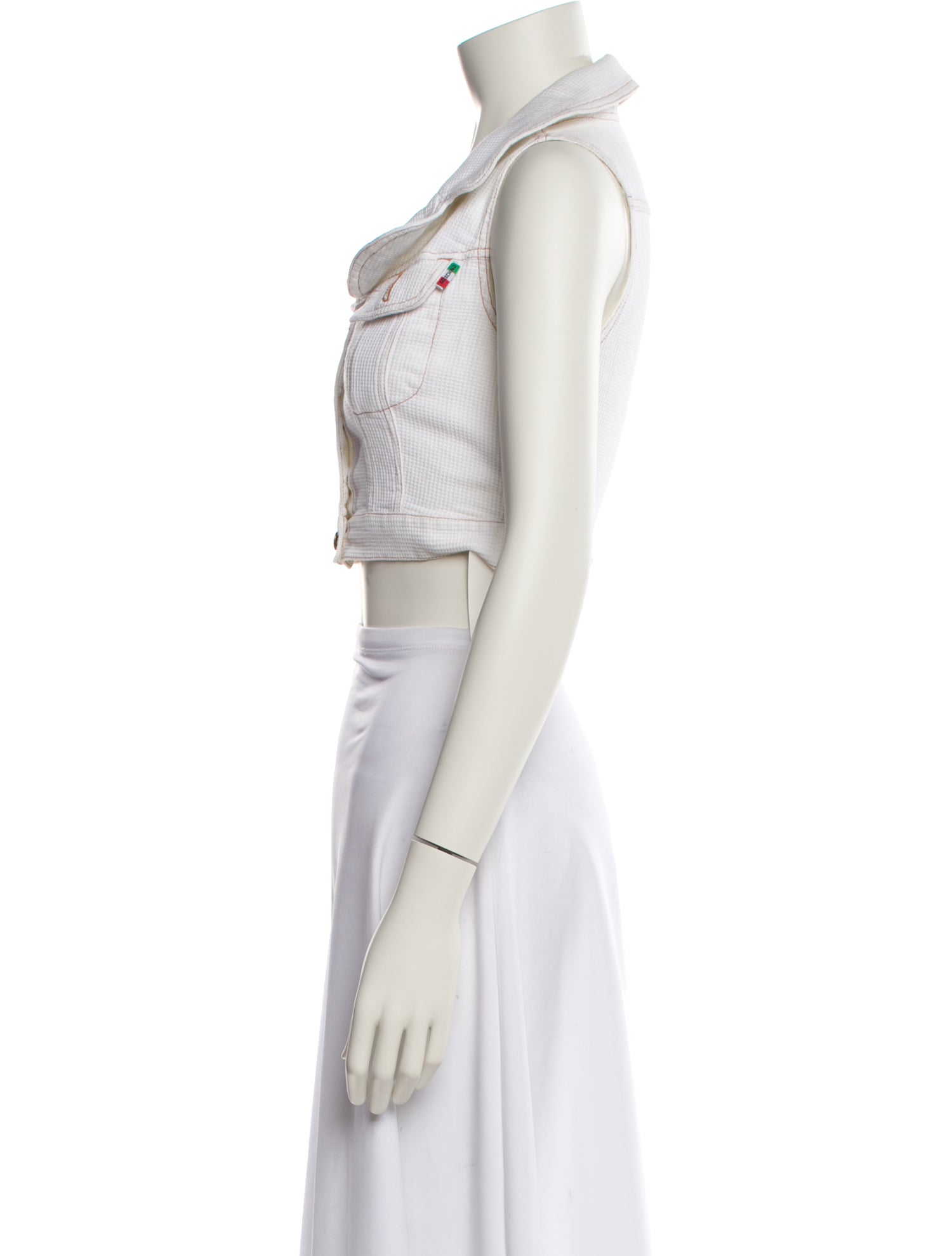 Moschino Jeans Mock Neck Sleeveless Crop Top