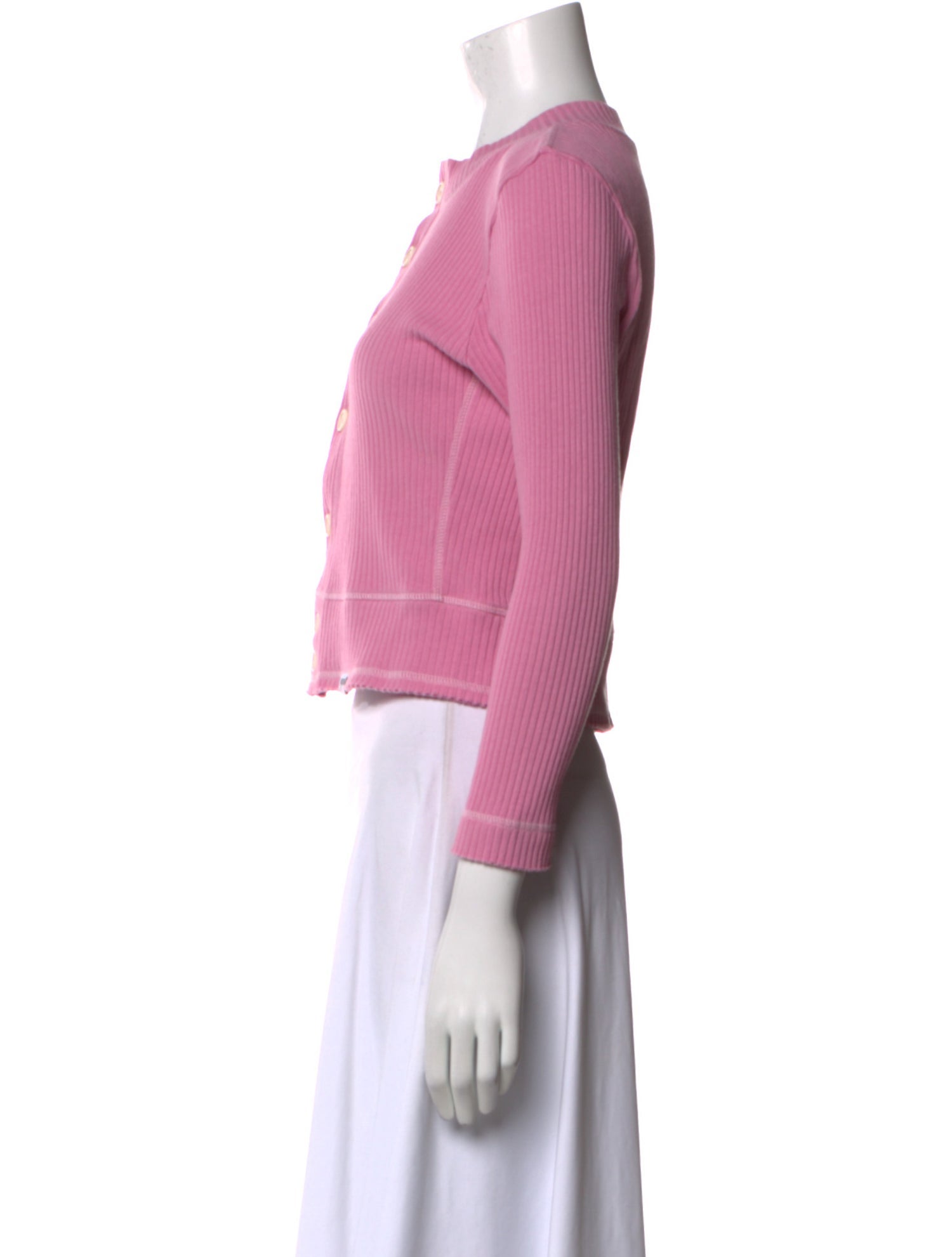 Moschino Jeans Mock Neck Three-Quarter Sleeve Crop Top