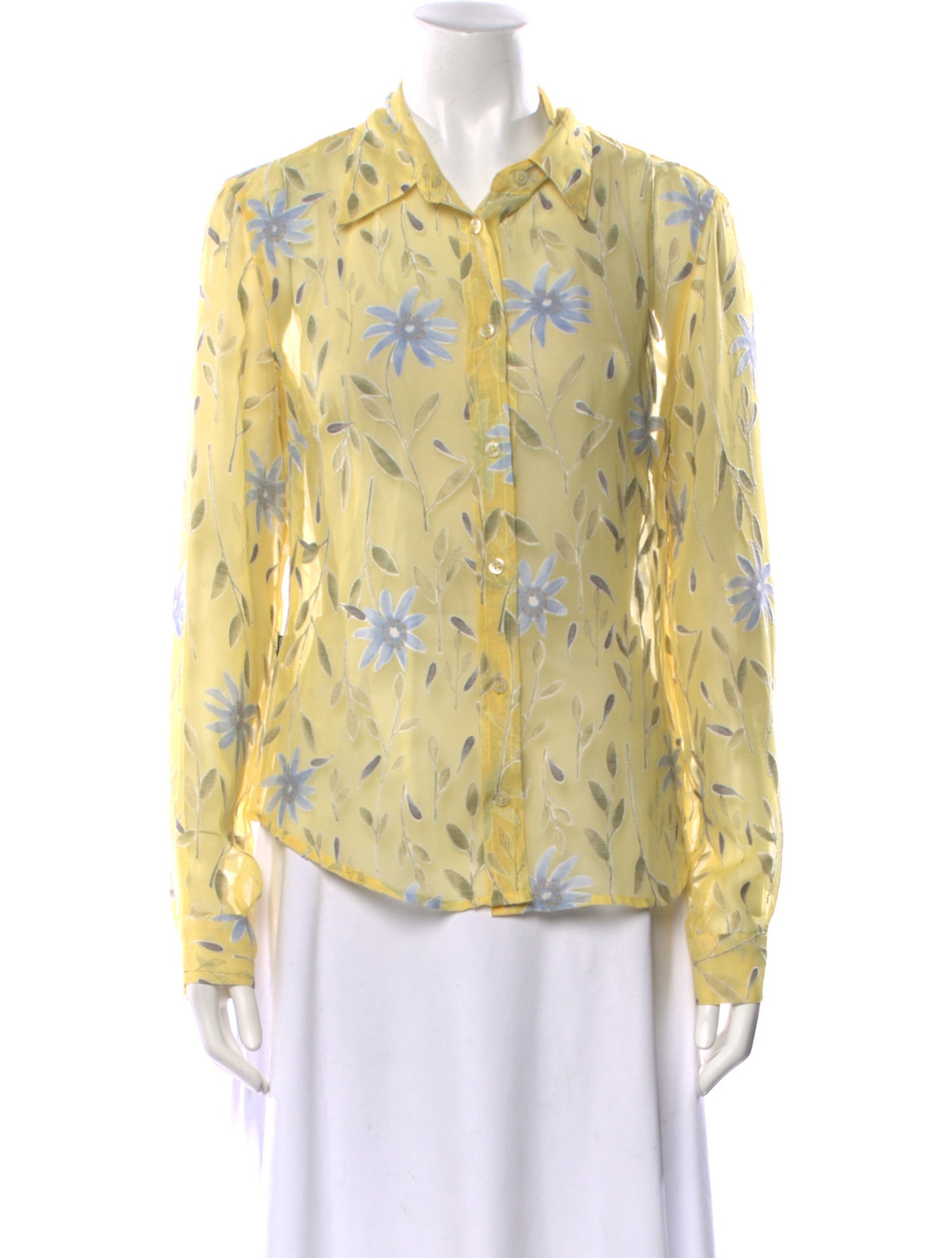 Moschino Jeans Printed Long Sleeve Button-Up Top