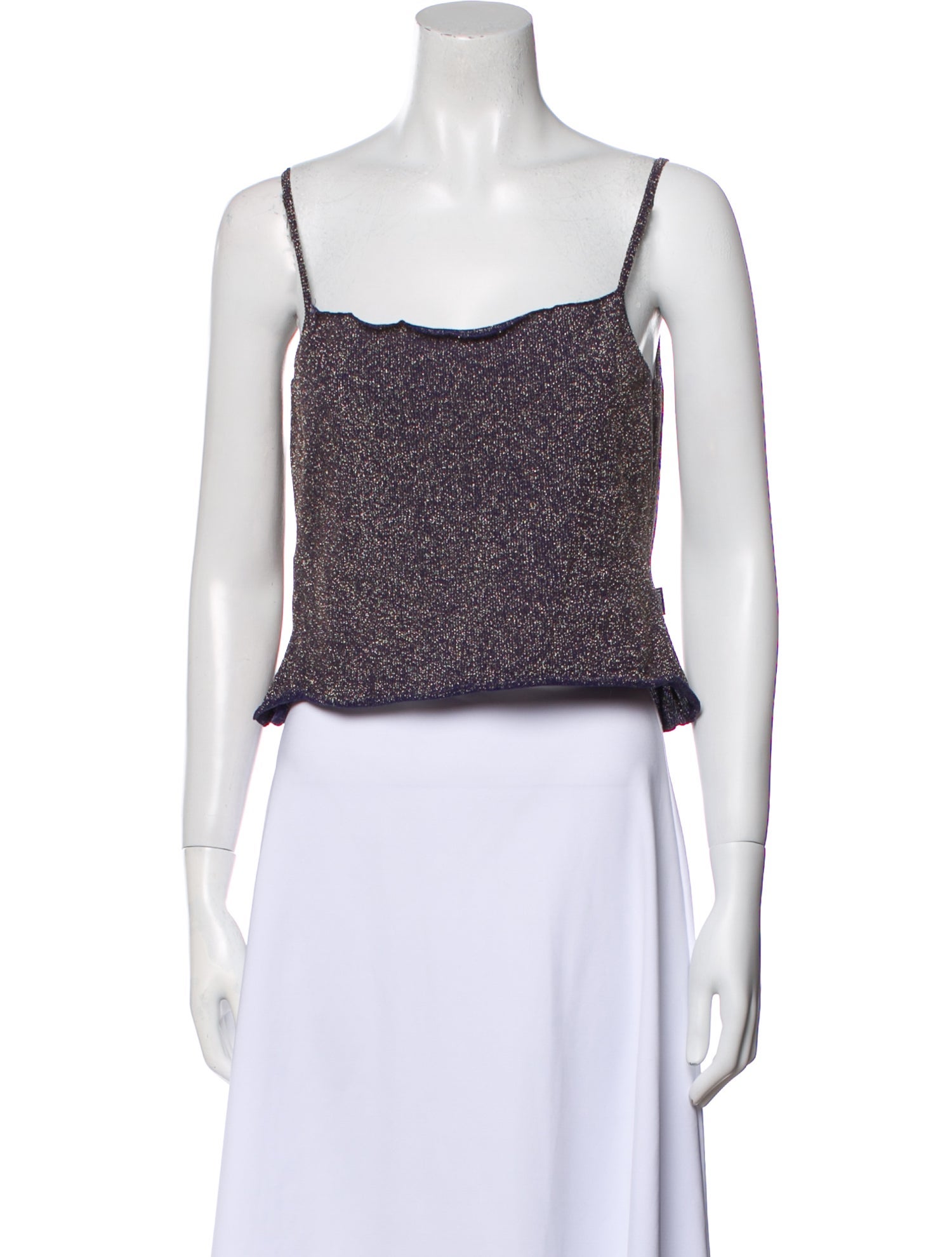 Moschino Jeans Square Neckline Sleeveless Crop Top