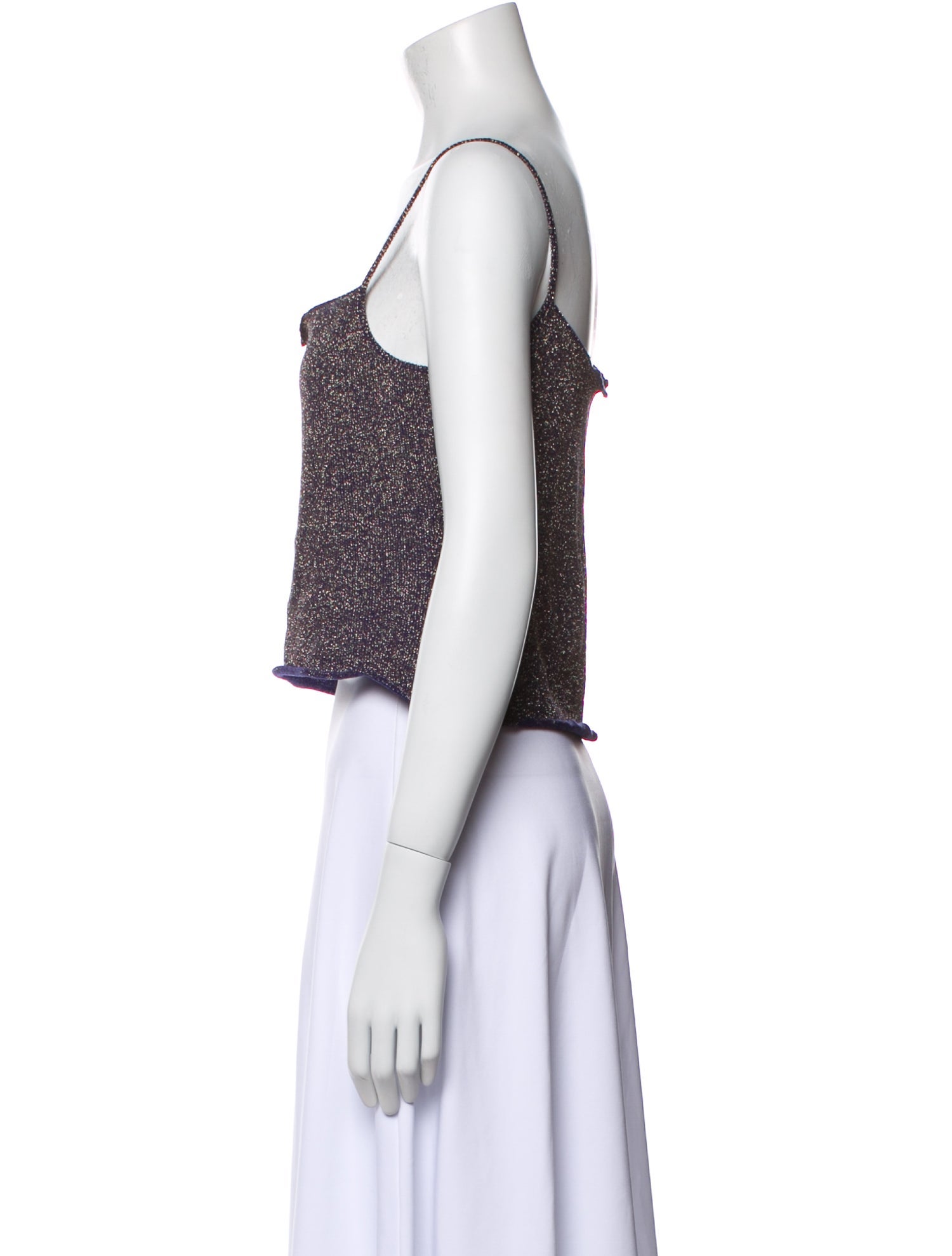 Moschino Jeans Square Neckline Sleeveless Crop Top