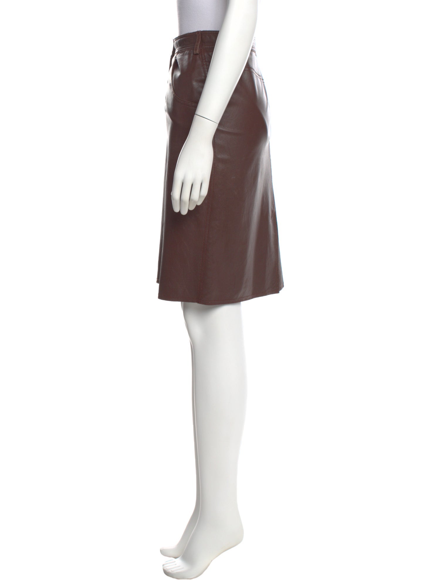 Moschino Jeans Leather Knee-Length Skirt