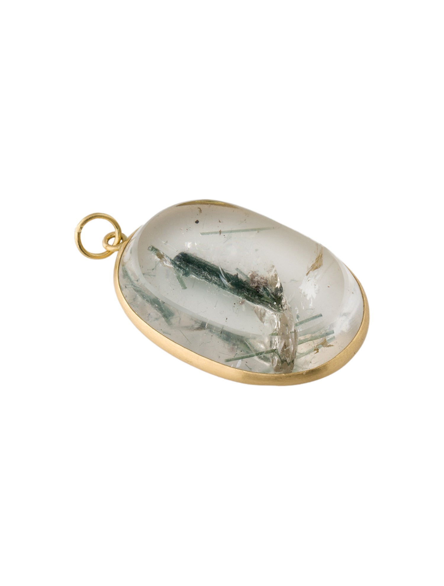 Maria Beaulieu 18K Tourmaline in Quartz Oval Pendant