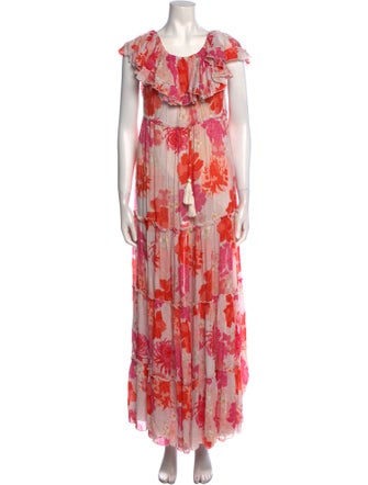 Miss June Floral Print Long Dress