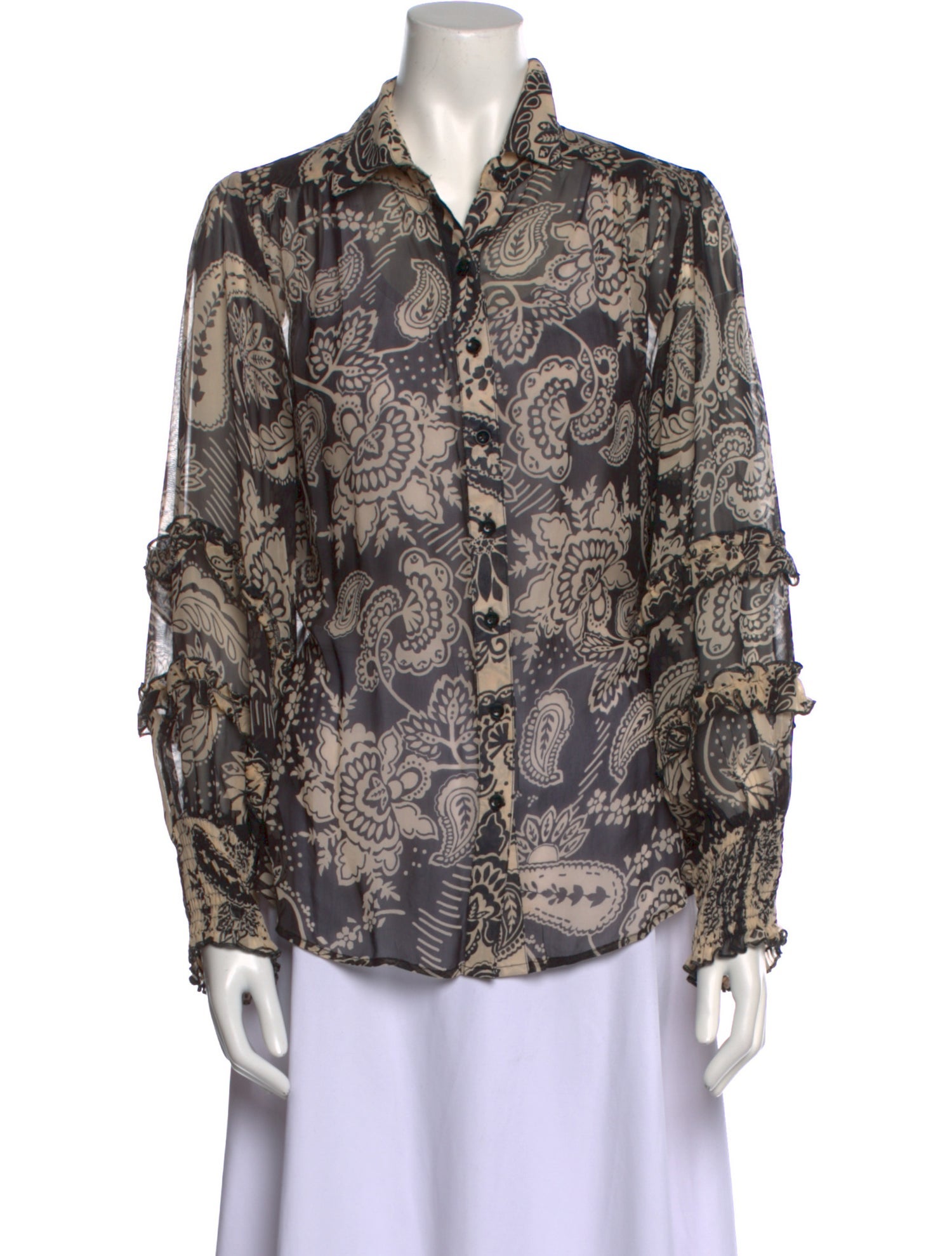 Miss June Printed Long Sleeve Blouse