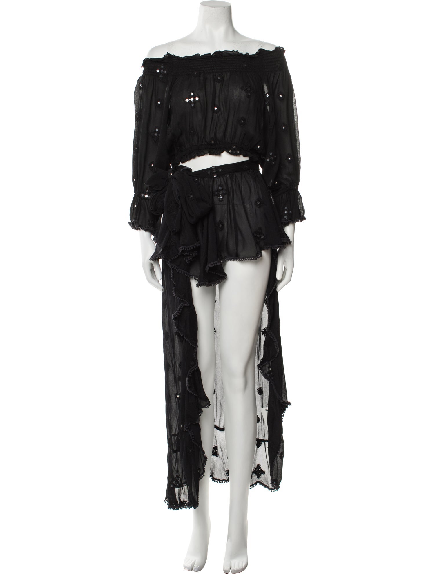 Miss June Two-Piece Lace Pattern Cover-Up