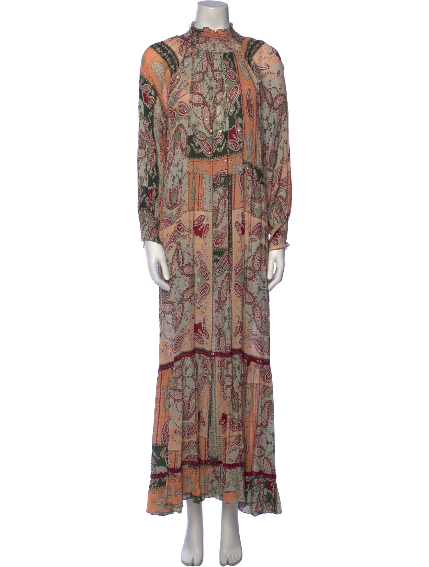 Miss June Paisley Print Long Dress