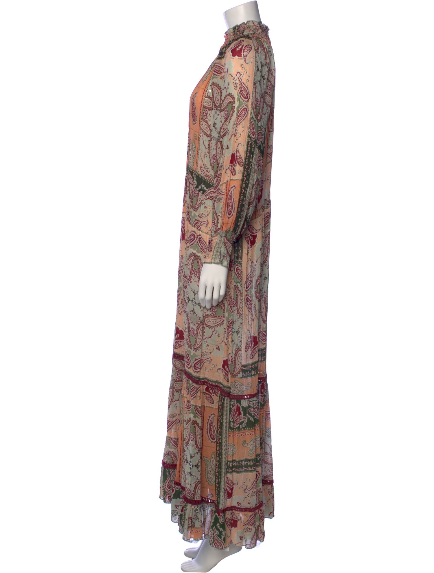 Miss June Paisley Print Long Dress