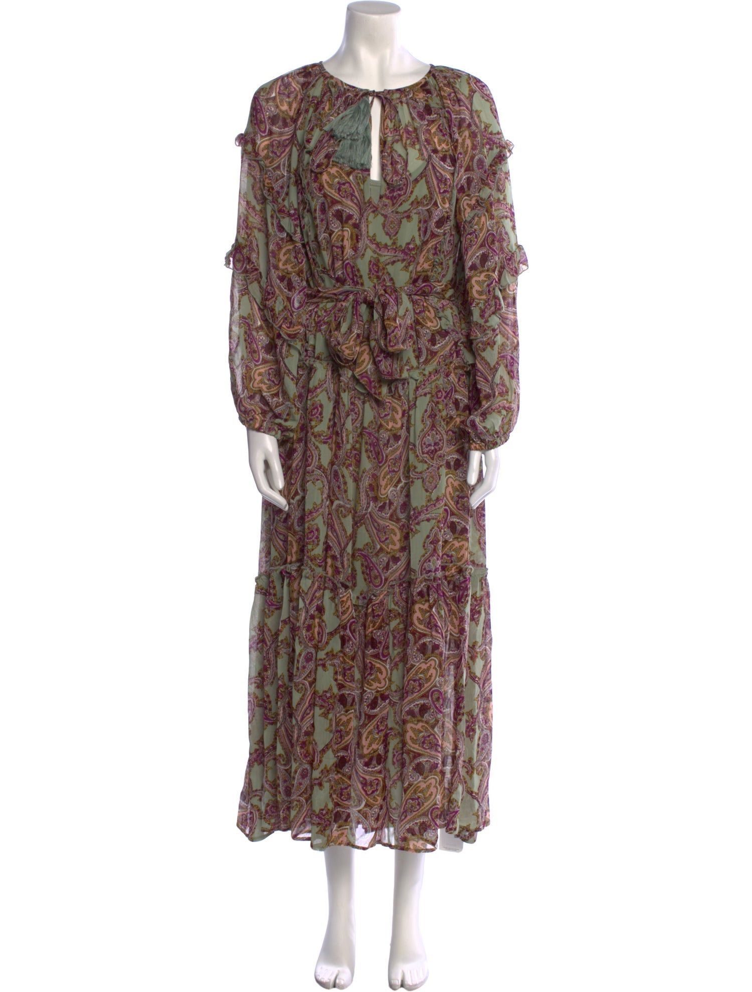 Miss June Paisley Print Long Dress