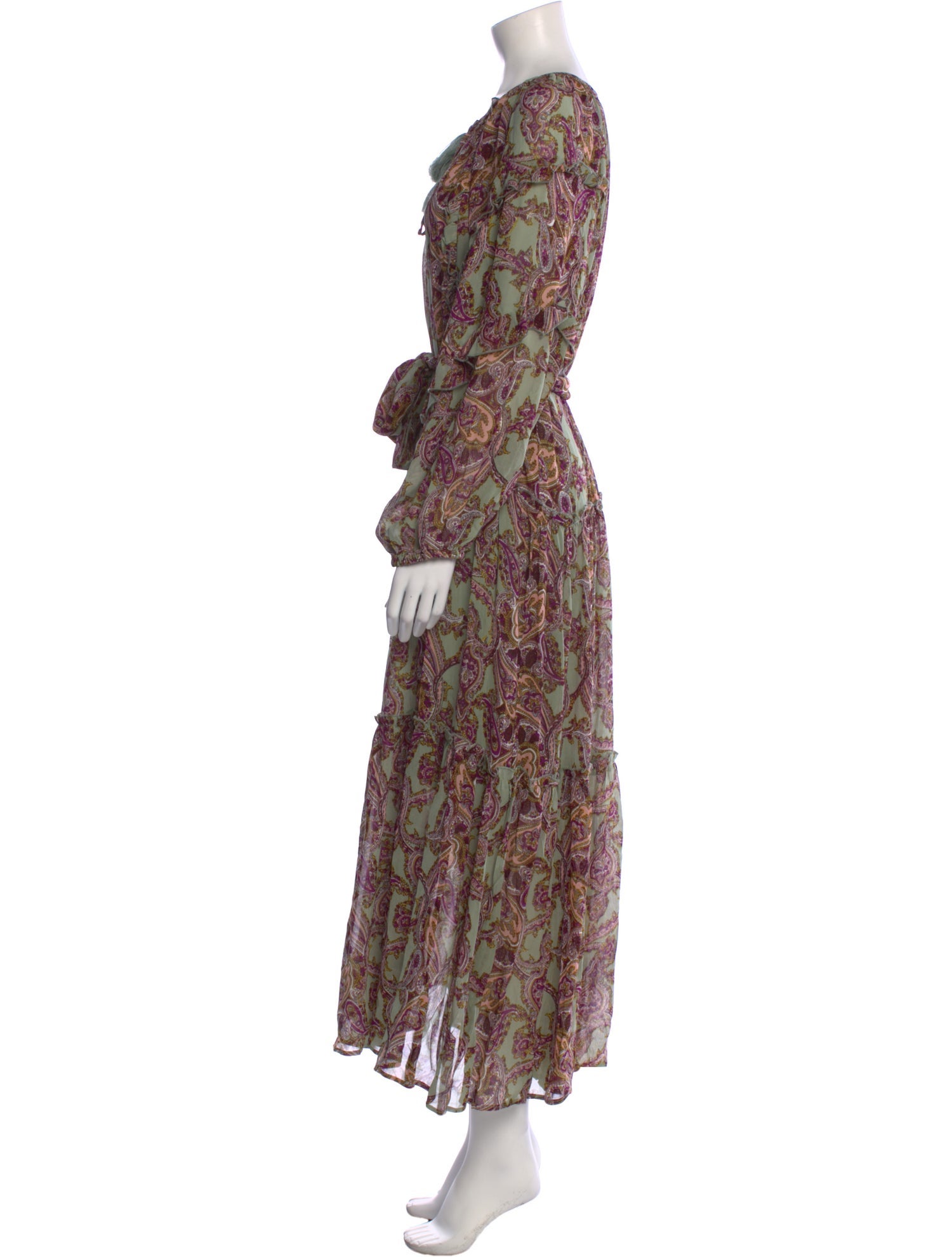 Miss June Paisley Print Long Dress