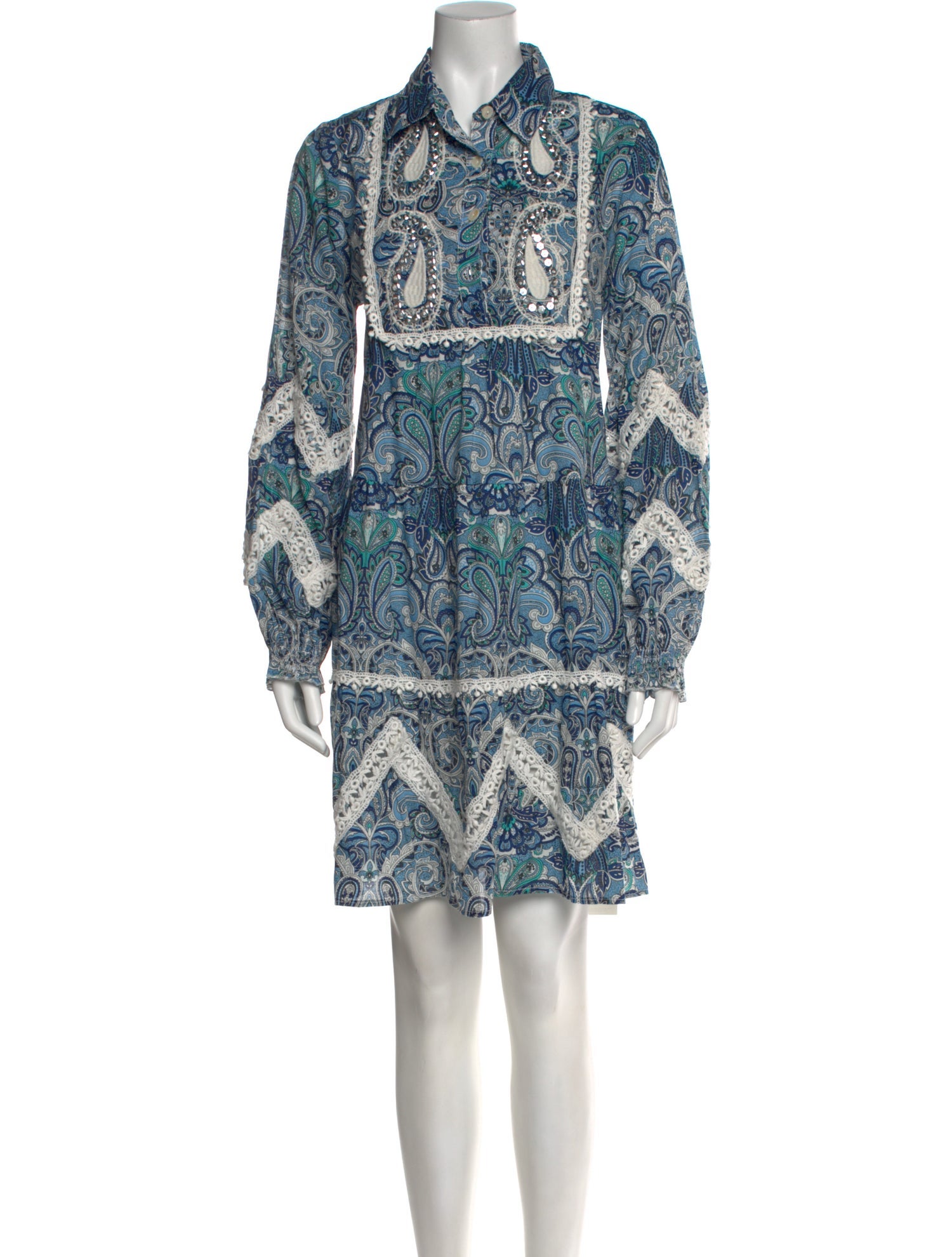 Miss June Paisley Print Knee-Length Dress