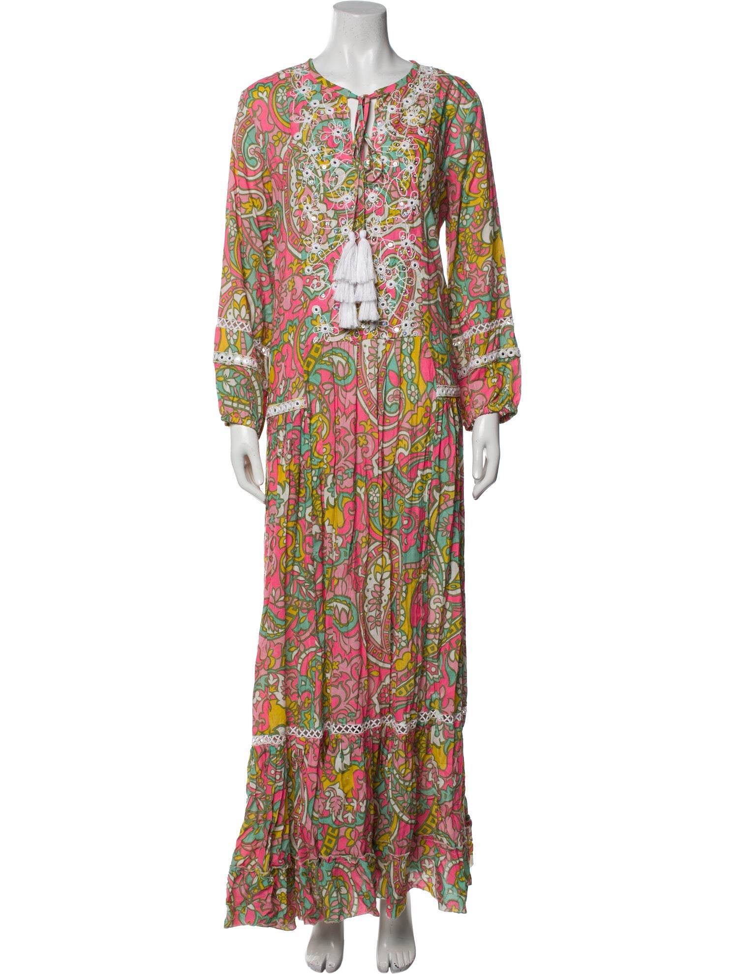 Miss June Paisley Print Long Dress