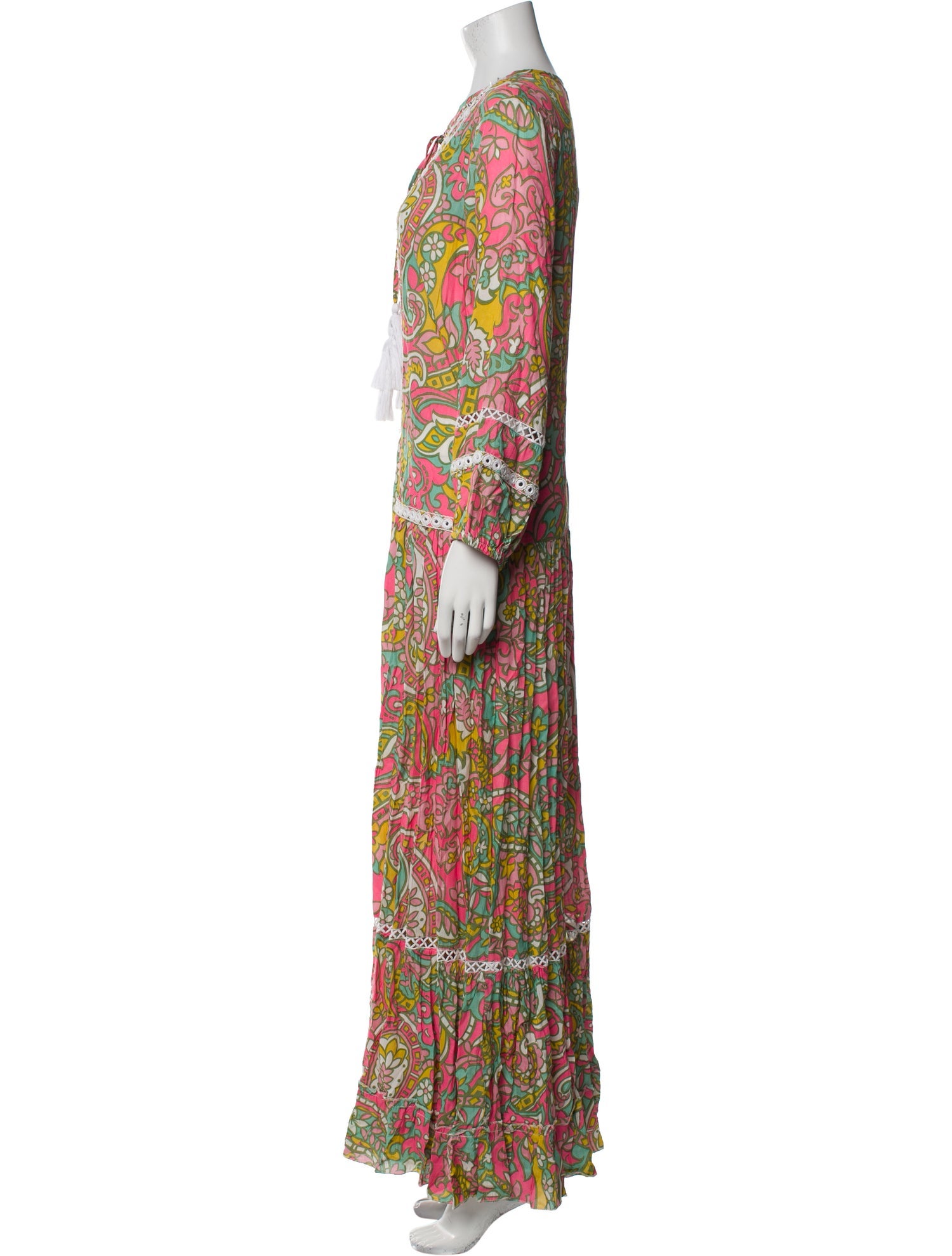 Miss June Paisley Print Long Dress