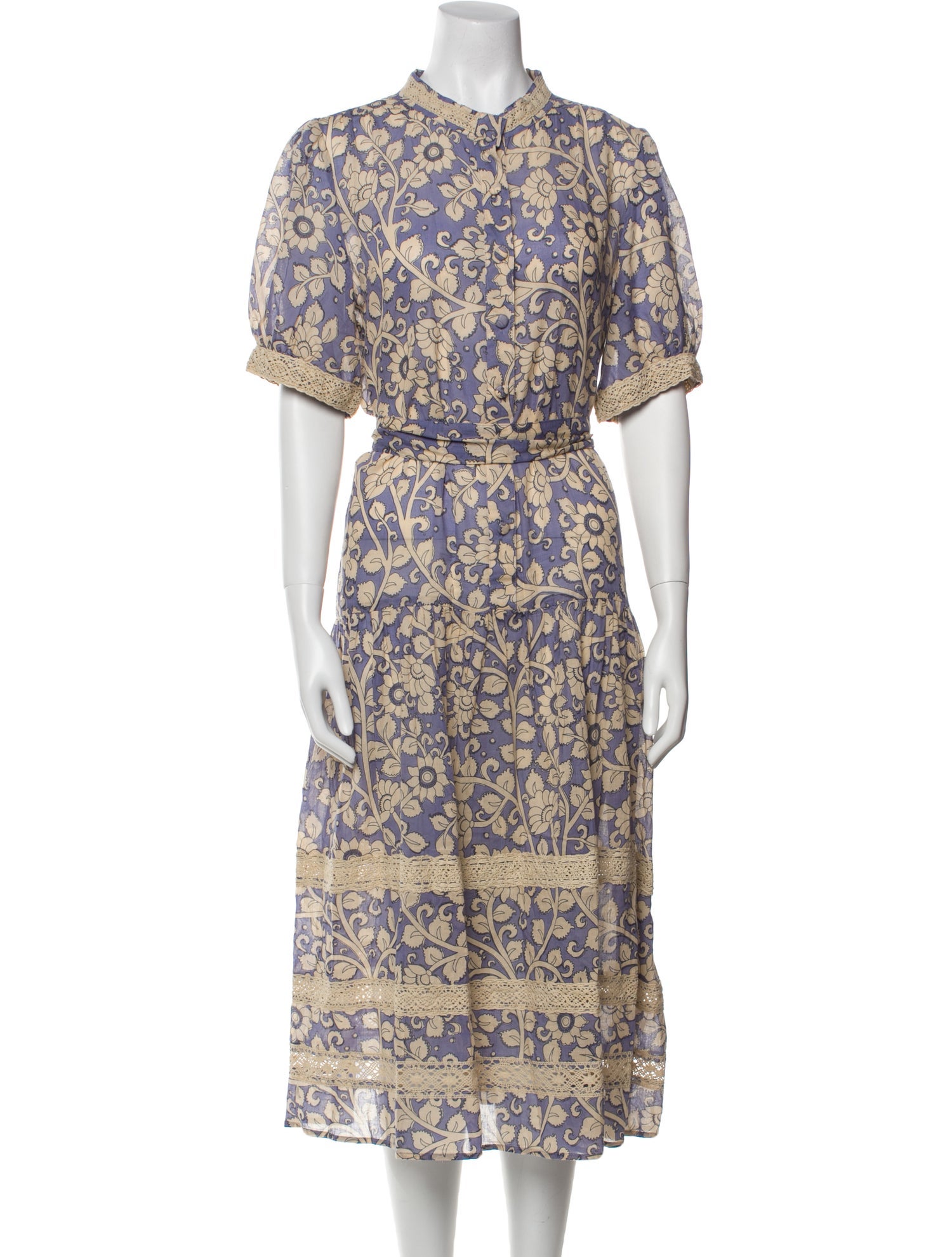 Miss June Floral Print Midi Length Dress