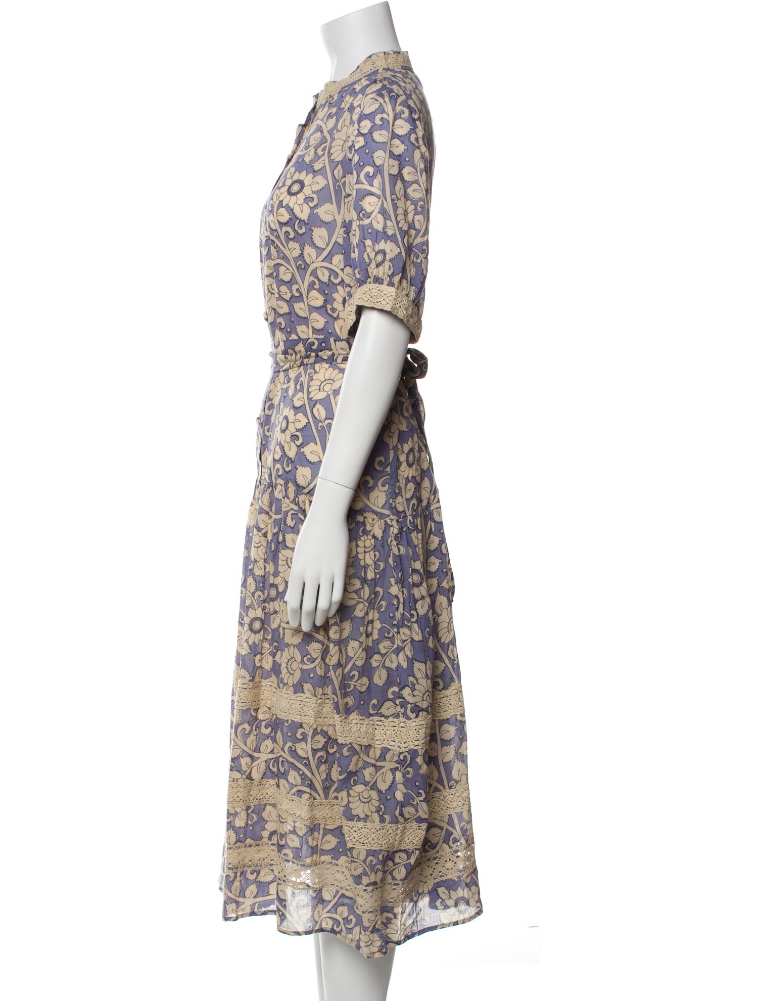 Miss June Floral Print Midi Length Dress