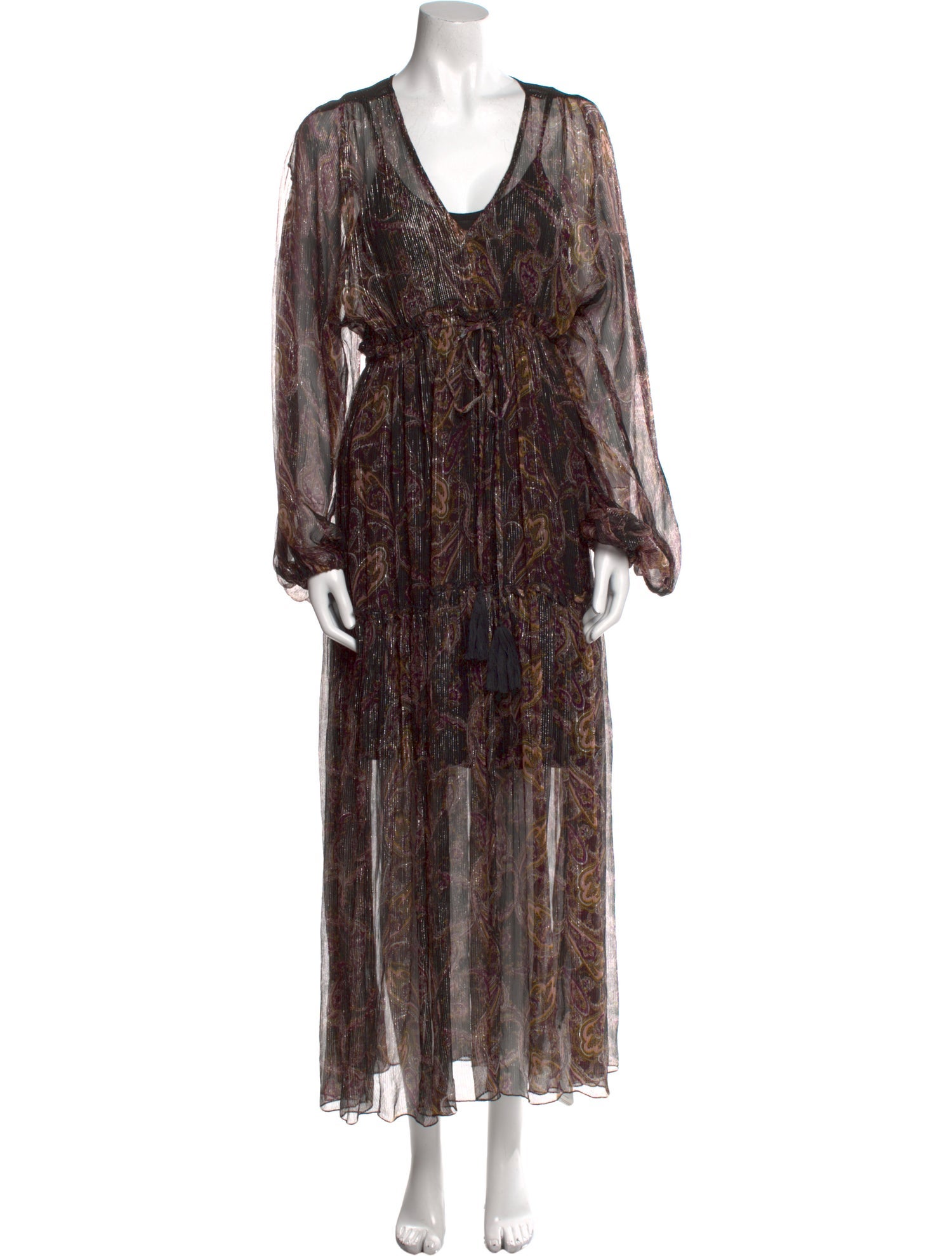 Miss June Paisley Print Long Dress