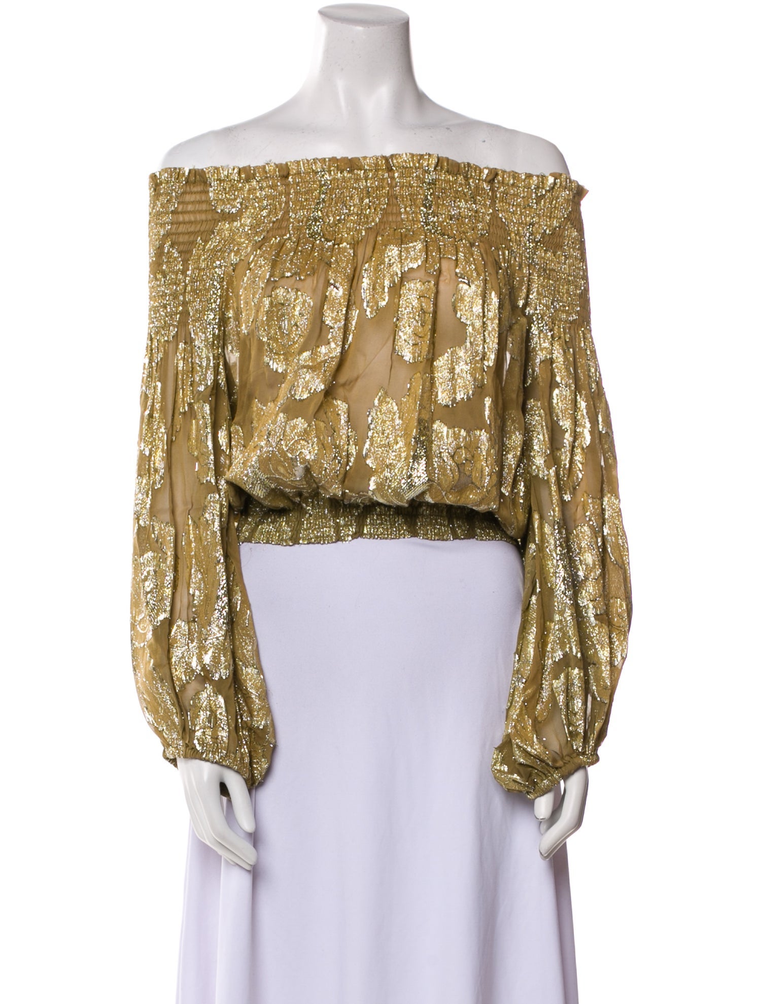 Miss June Printed Off-The-Shoulder Crop Top