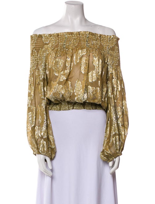 Miss June Printed Off-The-Shoulder Crop Top