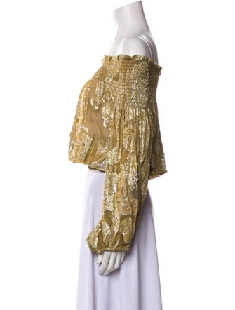 Miss June Printed Off-The-Shoulder Crop Top