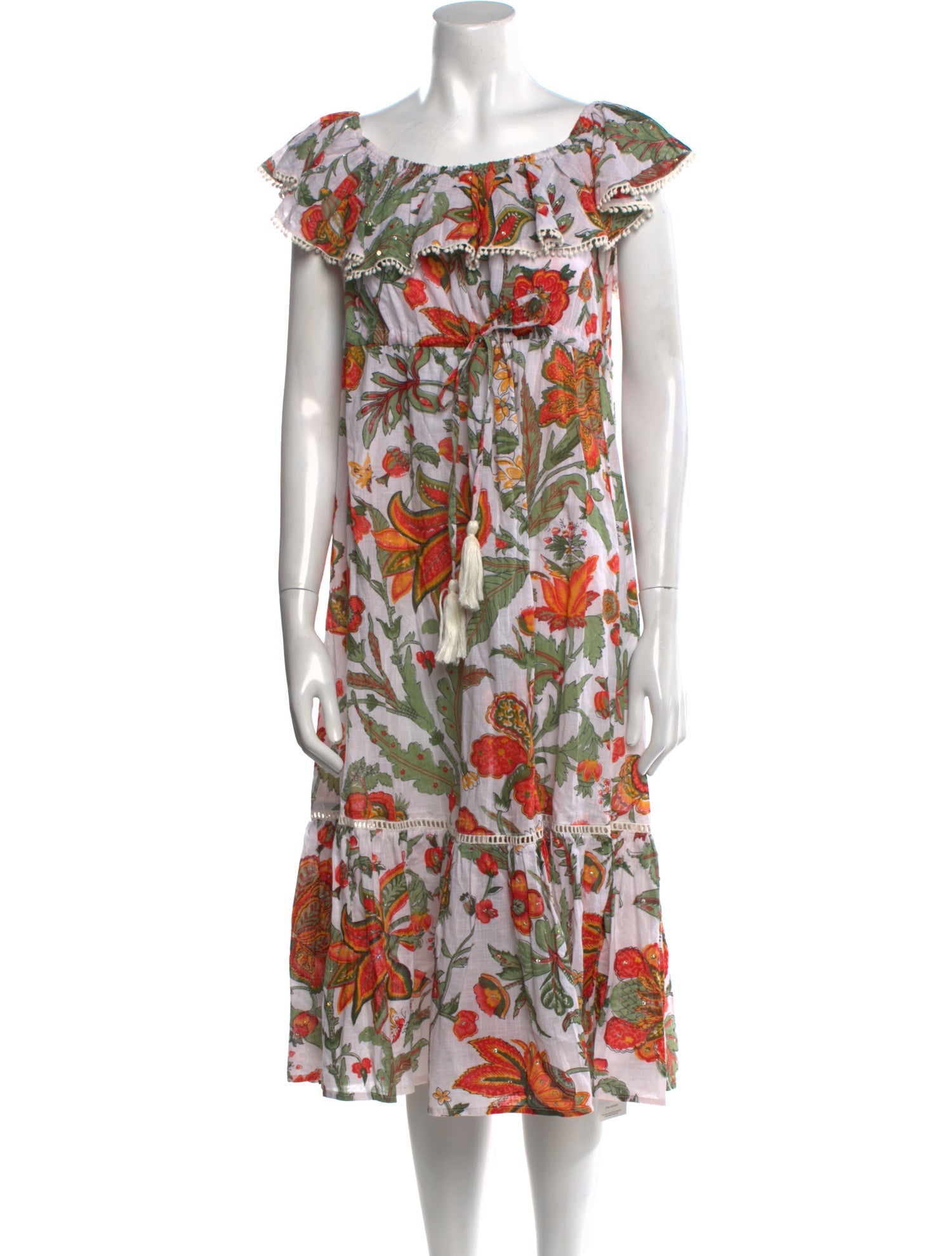 Miss June Floral Print Midi Length Dress