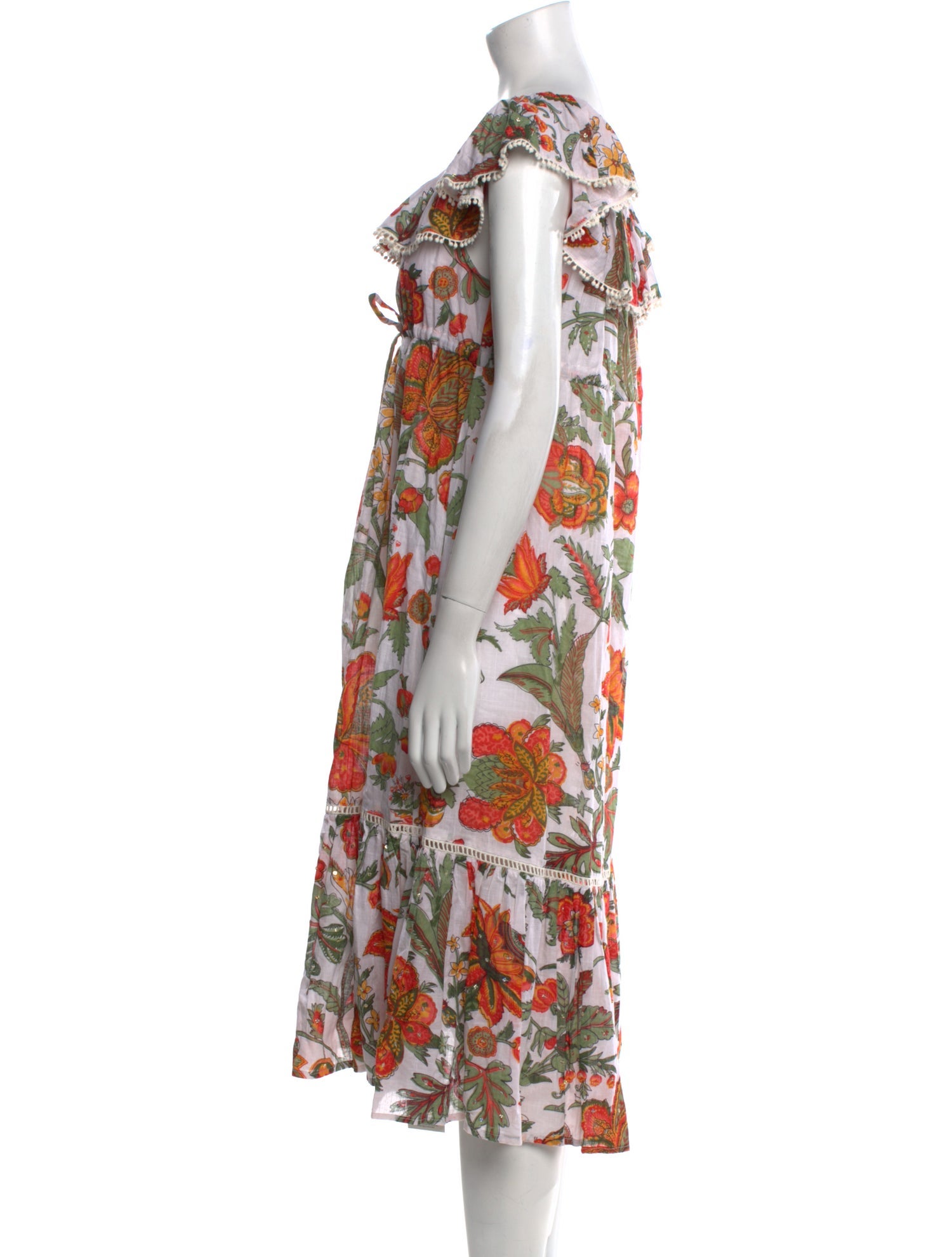 Miss June Floral Print Midi Length Dress