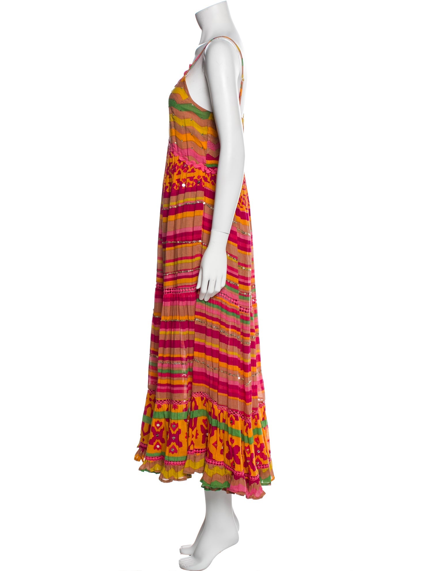 Miss June Striped Long Dress