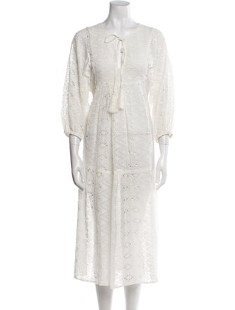 Miss June V-Neck Midi Length Dress