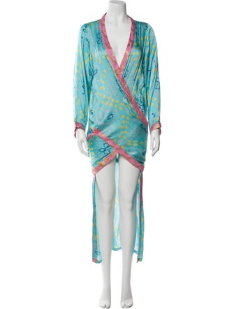 Miss June Printed Sequin Embellishments Robe