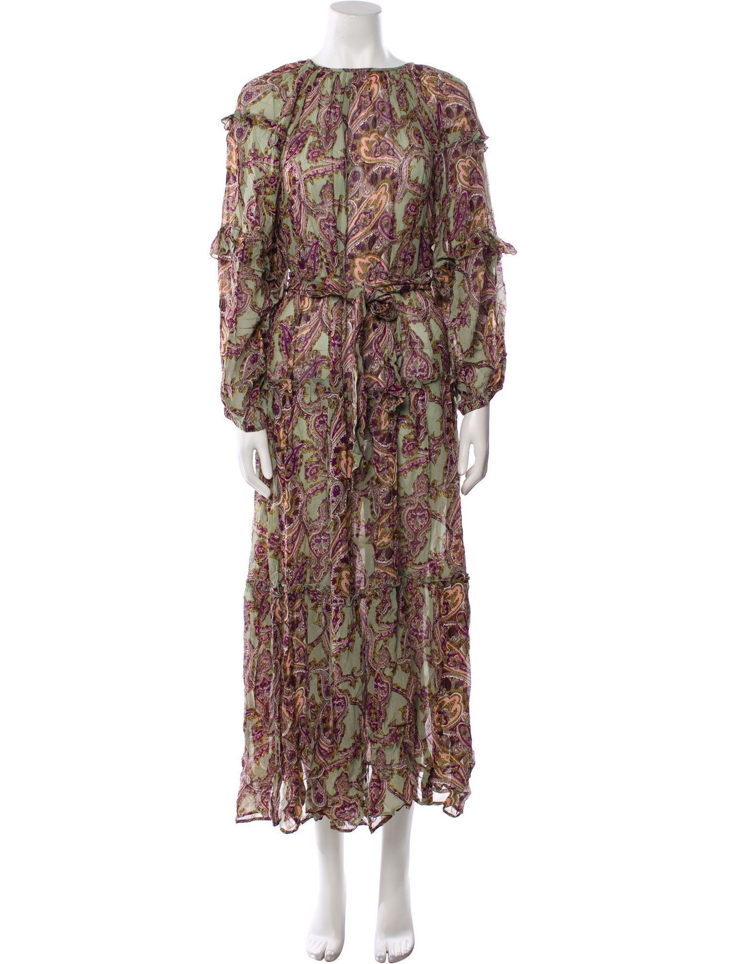 Miss June Paisley Print Long Dress