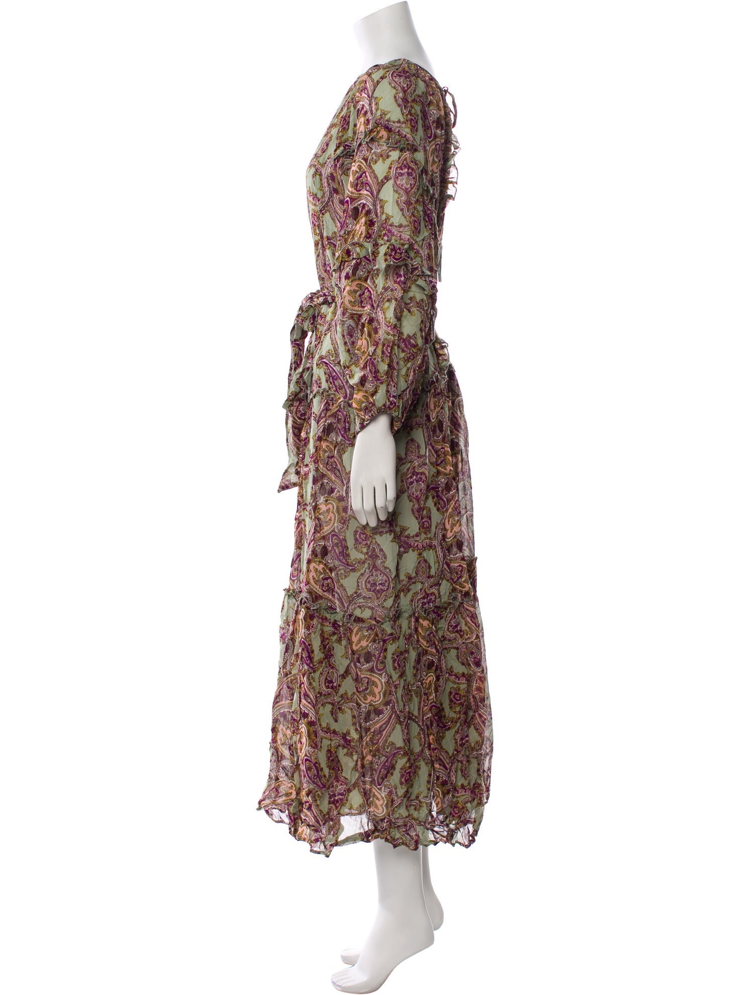 Miss June Paisley Print Long Dress