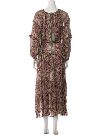 Miss June Paisley Print Long Dress