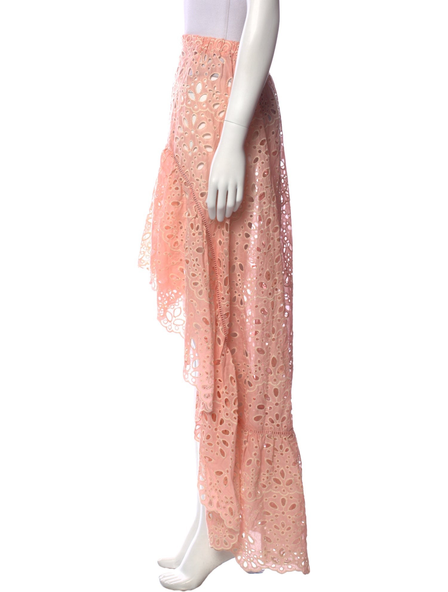 Miss June Lace Pattern Midi Length Skirt