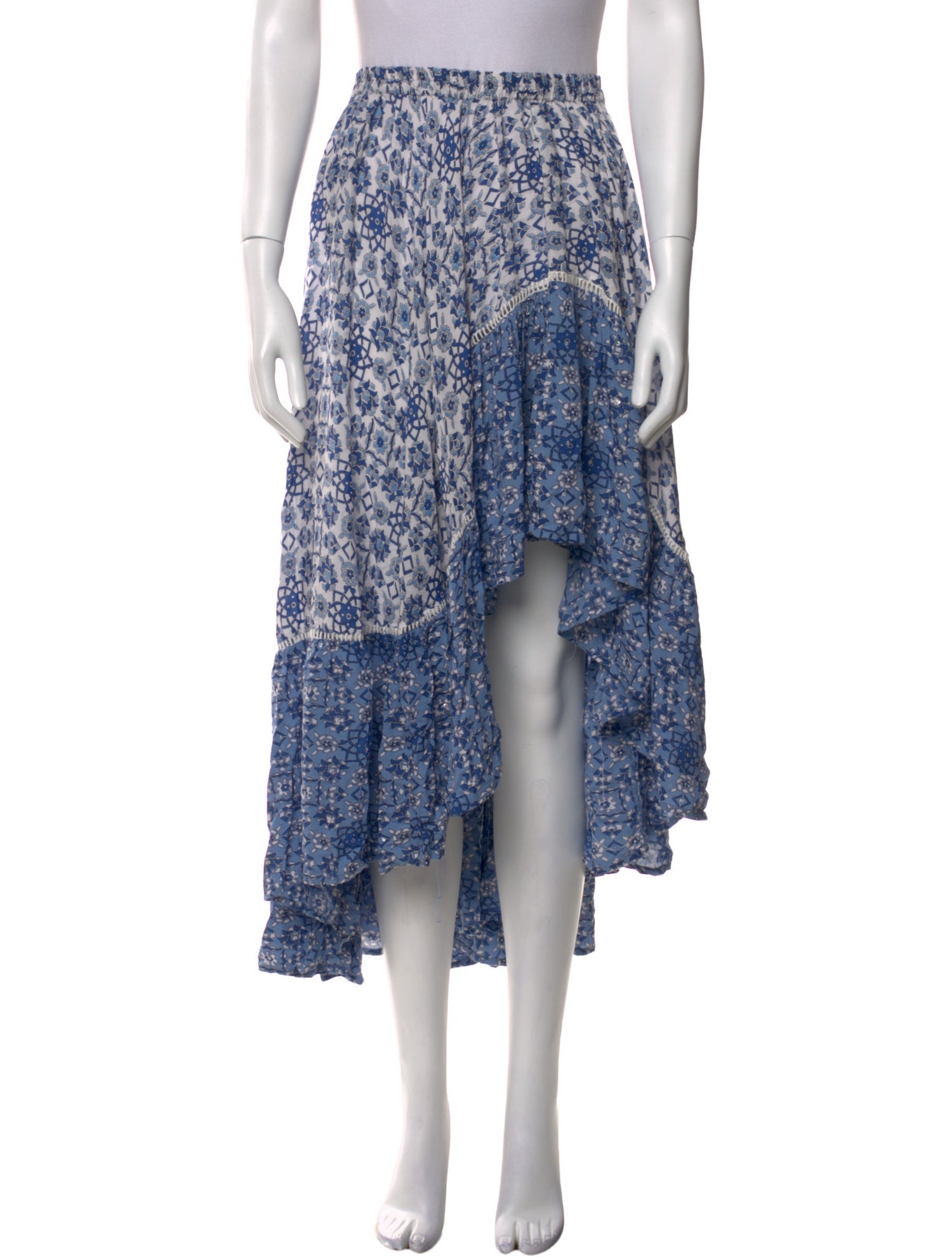 Miss June Floral Print Midi Length Skirt