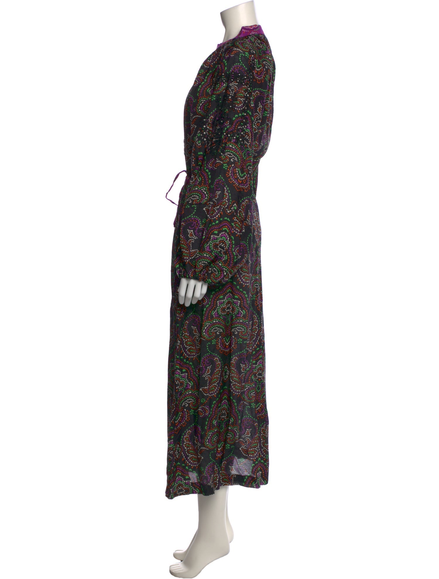 Miss June Paisley Print Long Dress