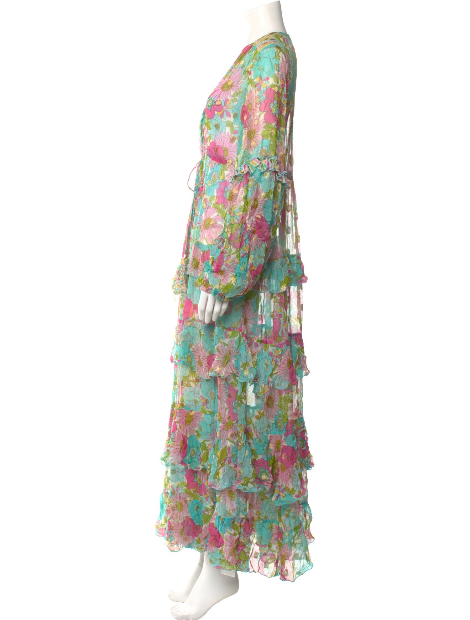 Miss June Floral Print Long Dress